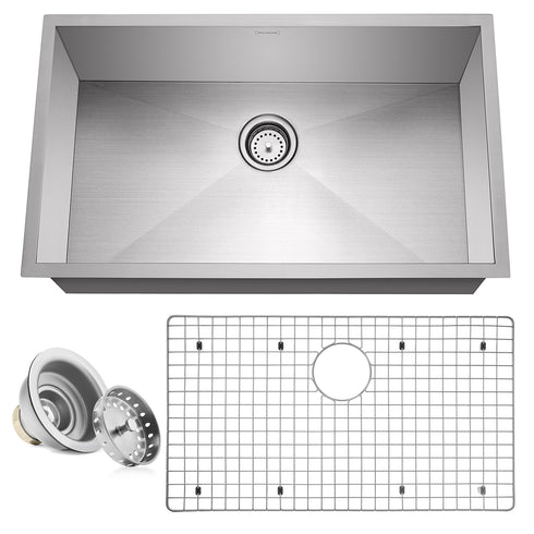 10-in Single Undermount 16-Gauge Stainless Steel Kitchen Sink